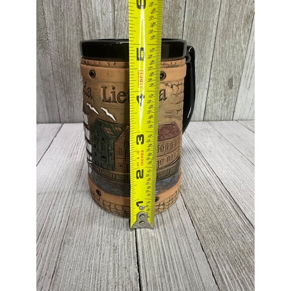 Vtg Klaipeda Lietuva Beer Mug Stein Ceramic Sailboat Lithuania Souvenir 5" Tall - Picture 10 of 11